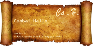 Csabai Hella névjegykártya